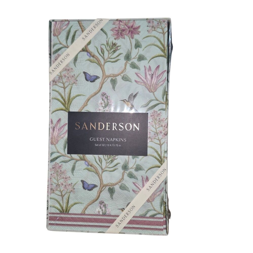 Sanderson Paper Dinner Napkins Guest Towels Buffet 32 ct "Clementine" Floral NIB